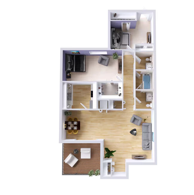 2 Bedroom 1.5 Bathroom 1974A floor plan